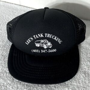 Vintage Lee’s Tank Trucking Black Mesh Back Snap Back Trucker Hat